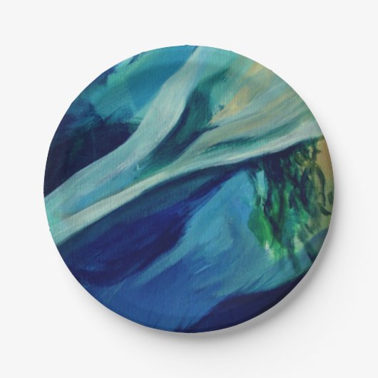 Water Blauw Aangepast Papier Borden 7 in Papieren Bordje (Voorkant)