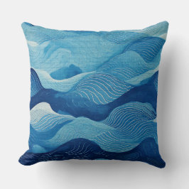 water blauw patroon kussen