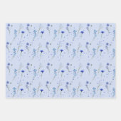 Water Blauwe Wilde Bloem Bruiloft  Inpakpapier Vel (Voorkant 2)