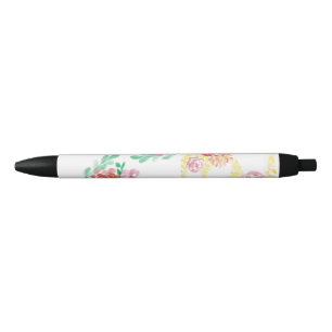 Water bloem zwarte inkt pen