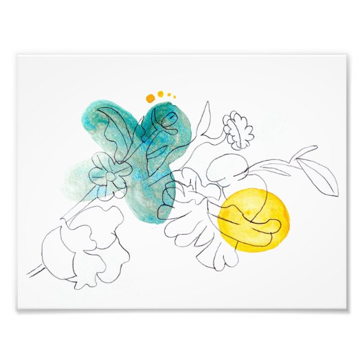 Water Bloemen Print Foto Afdruk (Voorkant)