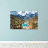 Water | Blue Moon Lake, China Canvas Afdruk (Insitu (Houten vloer))