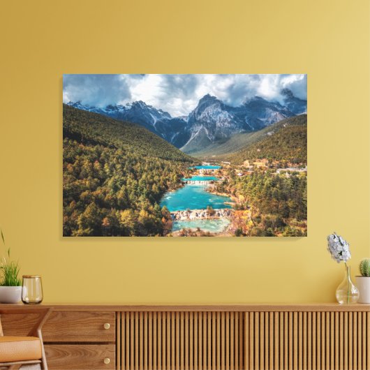 Water | Blue Moon Lake, China Canvas Afdruk (Insitu (Woonkamer))