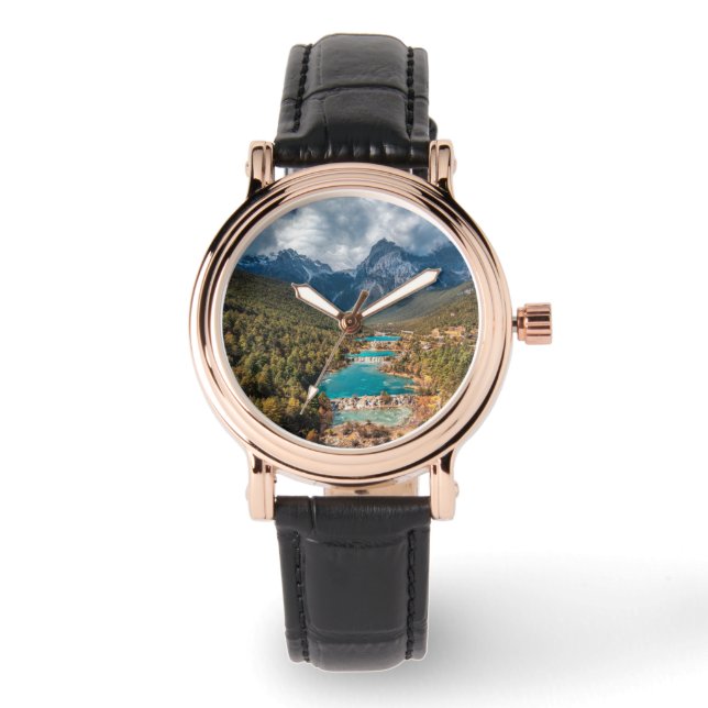 Water | Blue Moon Lake, China Horloge (Voorkant)