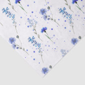 Water Blue Wildflower bruiloft Tissuepapier (Detail)