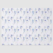 Water Blue Wildflower bruiloft Tissuepapier (Voorkant)