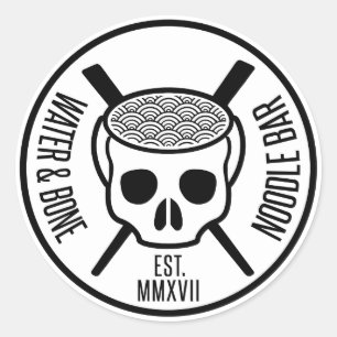 WATER&BONsticker Ronde Sticker