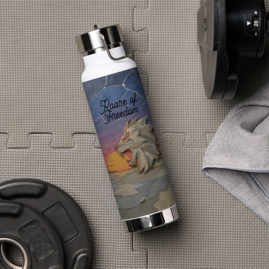Water Bottle 25oz – Sunset Lion Waterfles (Gym (Gedraaid) )