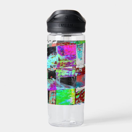 Water Bottle – Abstract Grid Waterfles (Achterkant)