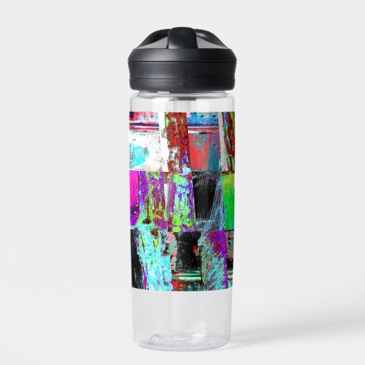 Water Bottle – Abstract Grid Waterfles (Voorkant)