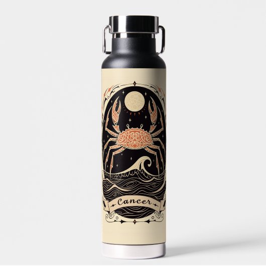 Water Bottle Cancer Celestial Zodiac Art Waterfles (Voorkant)
