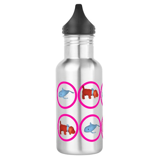 Water Bottle - Circles with Whale and Dog Waterfles (Links)