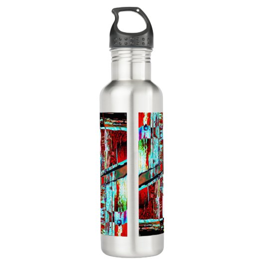 Water Bottle – Collapse Reflection Abstract Design Waterfles (Achterkant)