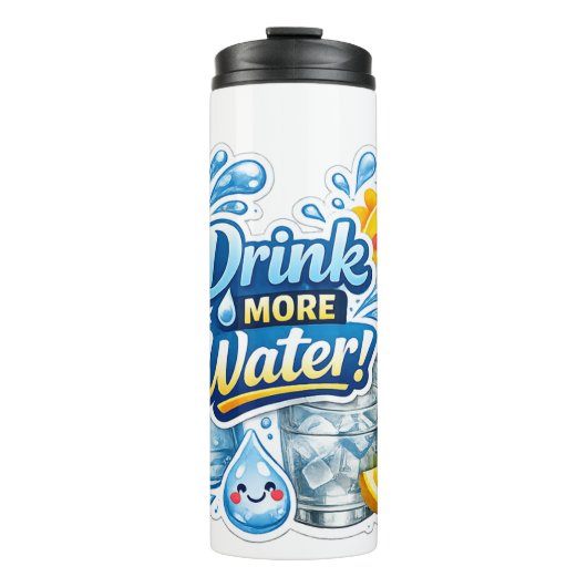 Water bottle drink more water thermosbeker (Voorkant)