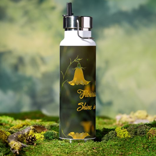 Water Bottle - Flowers for the soul Waterfles (Buiten (Gedraaid)  )