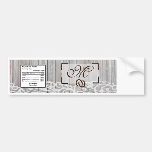 Water Bottle Label Hoefijzers op Houten Lace Count Bumpersticker (Voorkant)