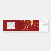 Water Bottle Label Papieren Lantaarns op Rood Chin Bumpersticker (Voorkant)