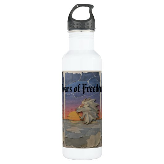 Water Bottle – Roaring Sunset Lion Waterfles (Voorkant)