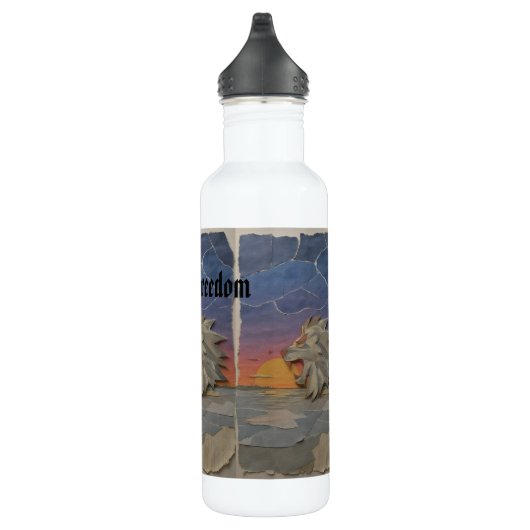 Water Bottle – Roaring Sunset Lion Waterfles (Rechts)