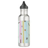 Water Bottle – Sports & Stripes Pastel Racing  Waterfles (Rechts)