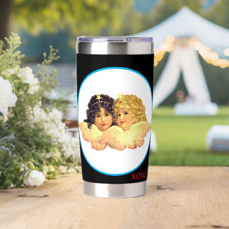 WATER BOTTLE TUMBLER TWIN ANGELS XOXO GEÏSOLEERDE DRINKBEKER