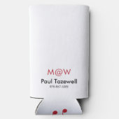 Water Bottle with Black Cursive Name, Phone, Year Seltzer Blikjeskoeler (Achterkant)