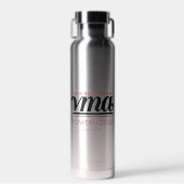 Water Bottle with Black Cursive Name, Phone, Year Waterfles (Voorkant)