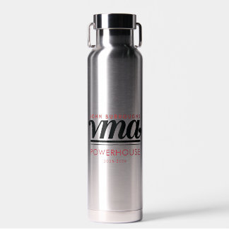 Water Bottle with Black Cursive Name, Phone, Year Waterfles