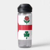 Water bottle with flag of Montreal, Quebec, Canada Waterfles (Achterkant)