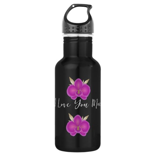 Water Bottle with Floral Pattern and Mother's Day  Waterfles (Voorkant)
