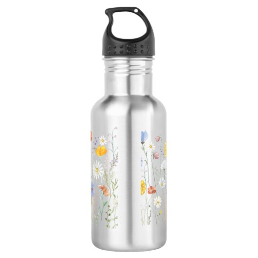 Water Bottle with Garden Design and Mother's Day Q Waterfles (Achterkant)