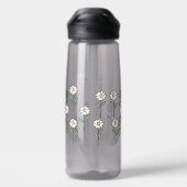 Water bottle with pretty daisy flowers waterfles (Achterkant)