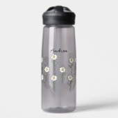 Water bottle with pretty daisy flowers waterfles (Voorkant)