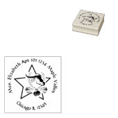 Water Buffalo Carabao in een Black Star Home-adres Rubberstempel (Gestempeld)