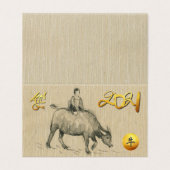 Water Buffalo Child Chinese Ox Year 2021 FC Kaart (Buitenkant ongevouwen)