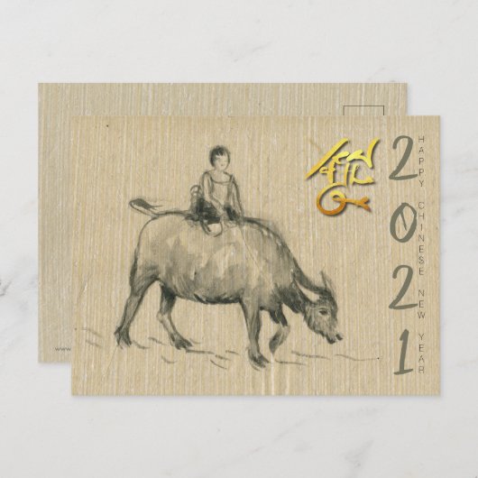 Water Buffalo Chinees Ox 2021 PostC Briefkaart (Voorkant / Achterkant)