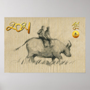 Water Buffalo Kinderen Chinees Ox 2021 HorP Poster