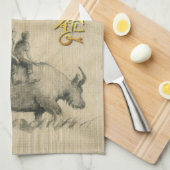 Water Buffalo Kinderen Chinees Ox 2021 kleur Theedoek (Quarter Fold)