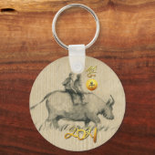Water Buffalo Kinderen Chinees Ox 2021 RK Sleutelhanger (Voorkant)