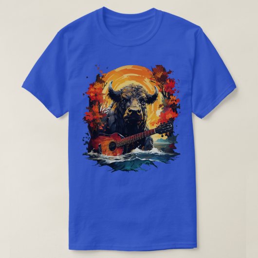Water Buffalo Spelen Gitaar T-shirt (Design voorkant)