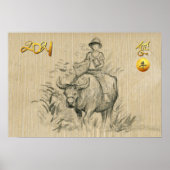 Water Buffel Kid Chinese Os Jaar 2021 HorP Post Poster (Voorkant)
