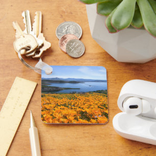 Water   California Lake With Golden Poppies Sleutelhanger