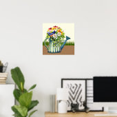 Water can met wilde bloemen poster (Thuiskantoor)