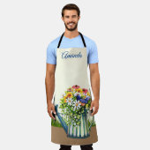 Water can met wilde bloemen schort (Gedragen)