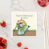 Water can met wilde bloemen servet (Insitu)