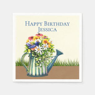 Water can met wilde bloemen servet