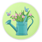 Water Can of Flowers Ceramic Pull of Knob Keramische Knop (Voorkant)
