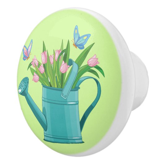 Water Can of Flowers Ceramic Pull of Knob Keramische Knop (Rechts)