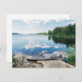 Water | Canoe on Lake in Sweden Briefkaart (Voorkant / Achterkant)