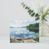 Water | Canoe on Lake in Sweden Briefkaart (Staand voorkant)